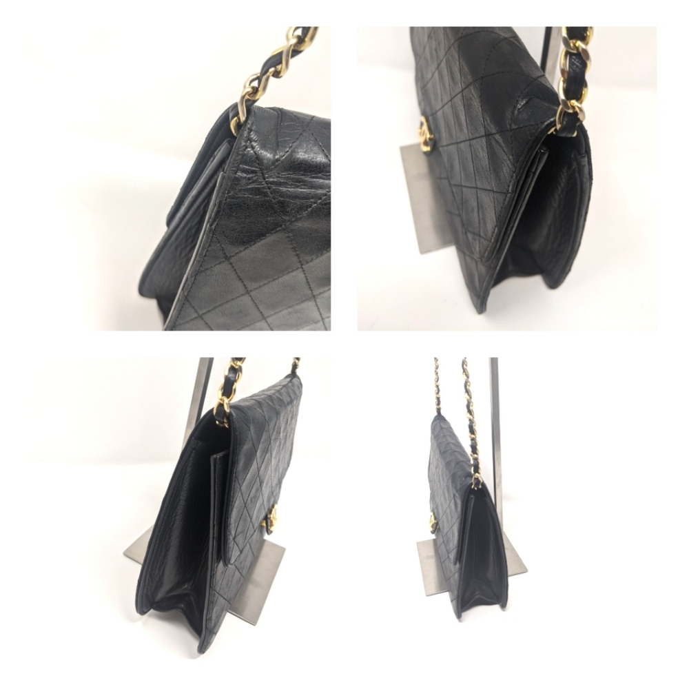 🎉HP🎉CHANEL Black Bag Single Chain Flap Bag Vintage - Picture 10 of 16
